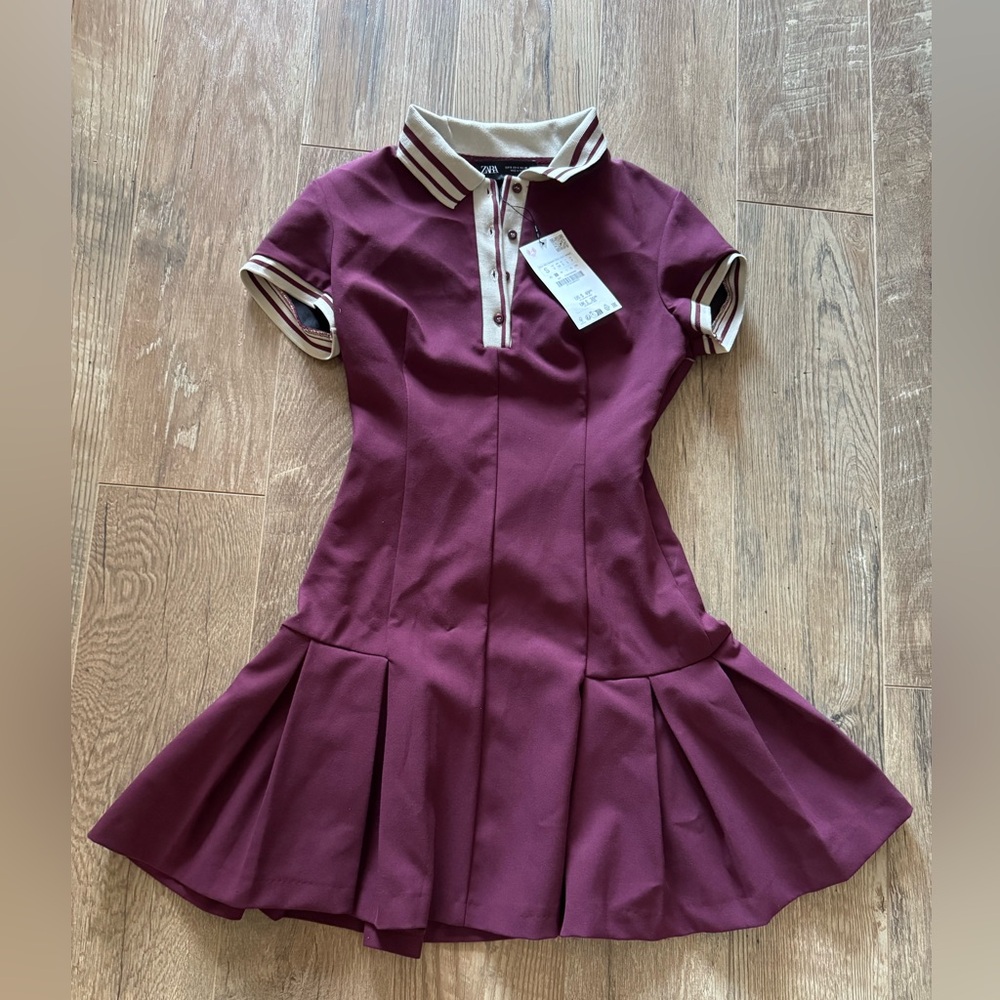 NWT Maroon Preppy Zara Dress